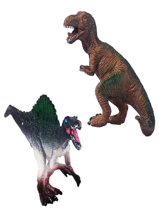 CRYA Spinosaurus and T Rex Toy Dinosaur Action Figure Set, Realistic Dinosaur Toys Set for Kids, 6 CM Spinosaurus and Trex Toy Dinosaur Set for Play, Jurassic Dino Toys for Boys & Girls (Small Combo) - Image 1